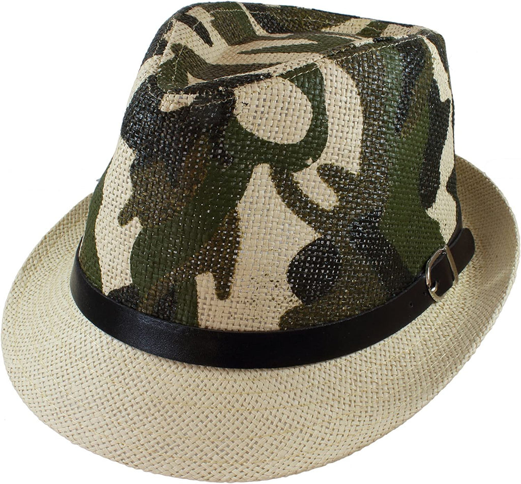  Summer Fedora Panama Straw Hats with Black Band
