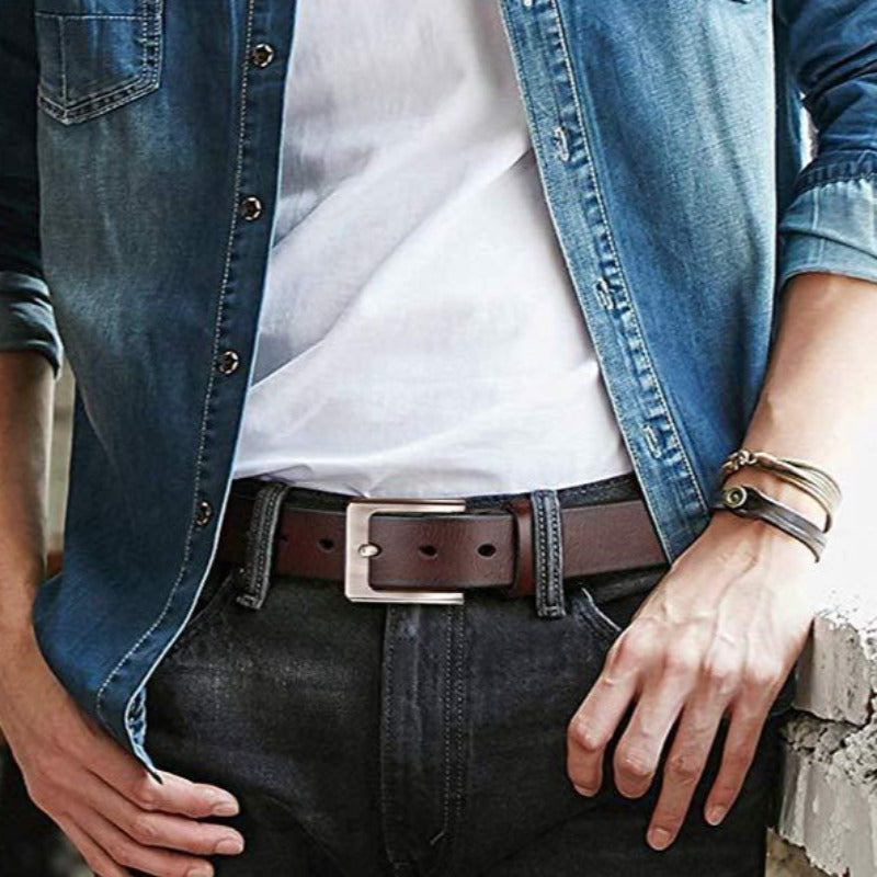 Men's Designer Split Leather Belt