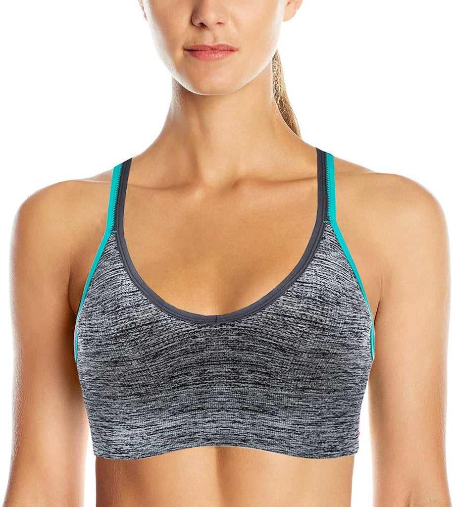 ,Criss-Cross Back Padded Strappy Sports Bras with Removable Cups