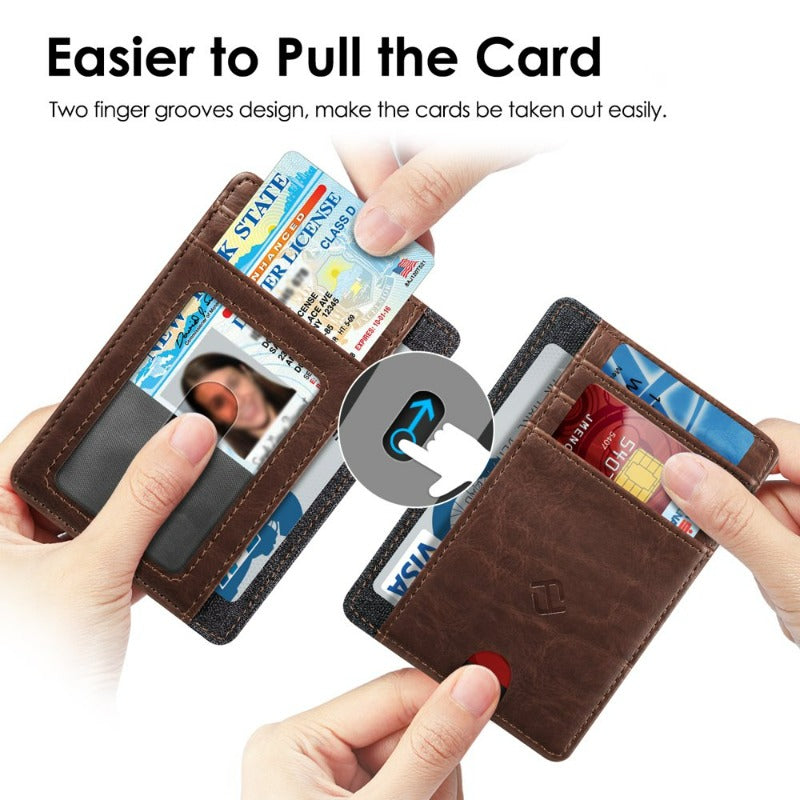 RFID Credit Card Holder Minimalist Card Cases & Money Organizers Front Pocket Wallet 