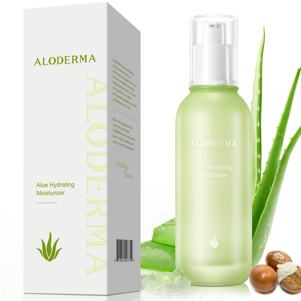 Aloderma Firming Facial Moisturizer with 76% Organic Aloe Vera - Nourishing Face Lotion for Women & Men with Jojoba Oil - Natural Skin Firming Lotion - Reduce the Appearance of Fine Lines and Wrinkles