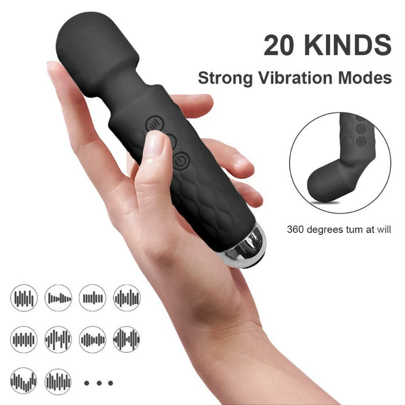 Powerful Quiet Vibration Massager Wand Sex Toys G Spot Vibrator for Women USB Charging Clitoris Stimulator