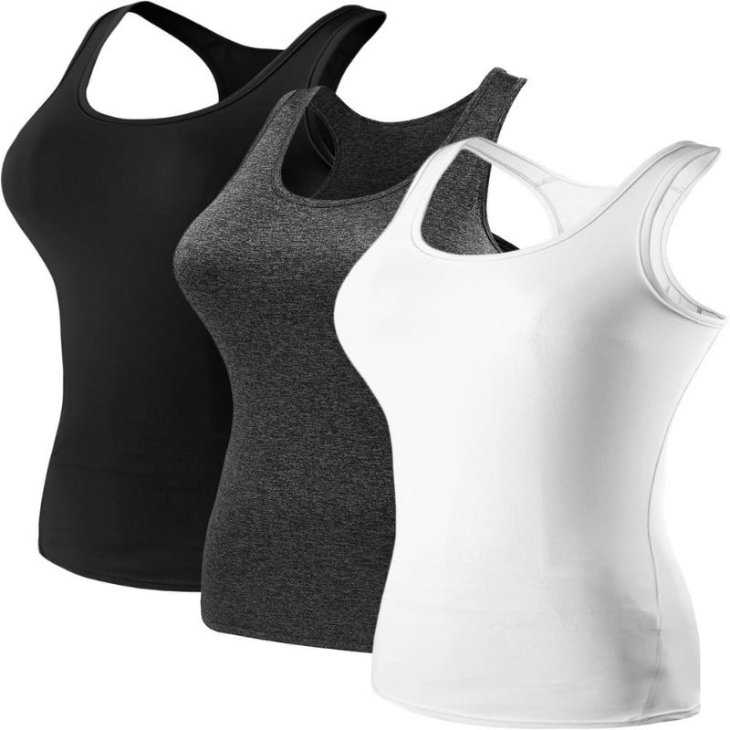  3 Pack Women's Compression Base Layer Dry Fit Tank Top