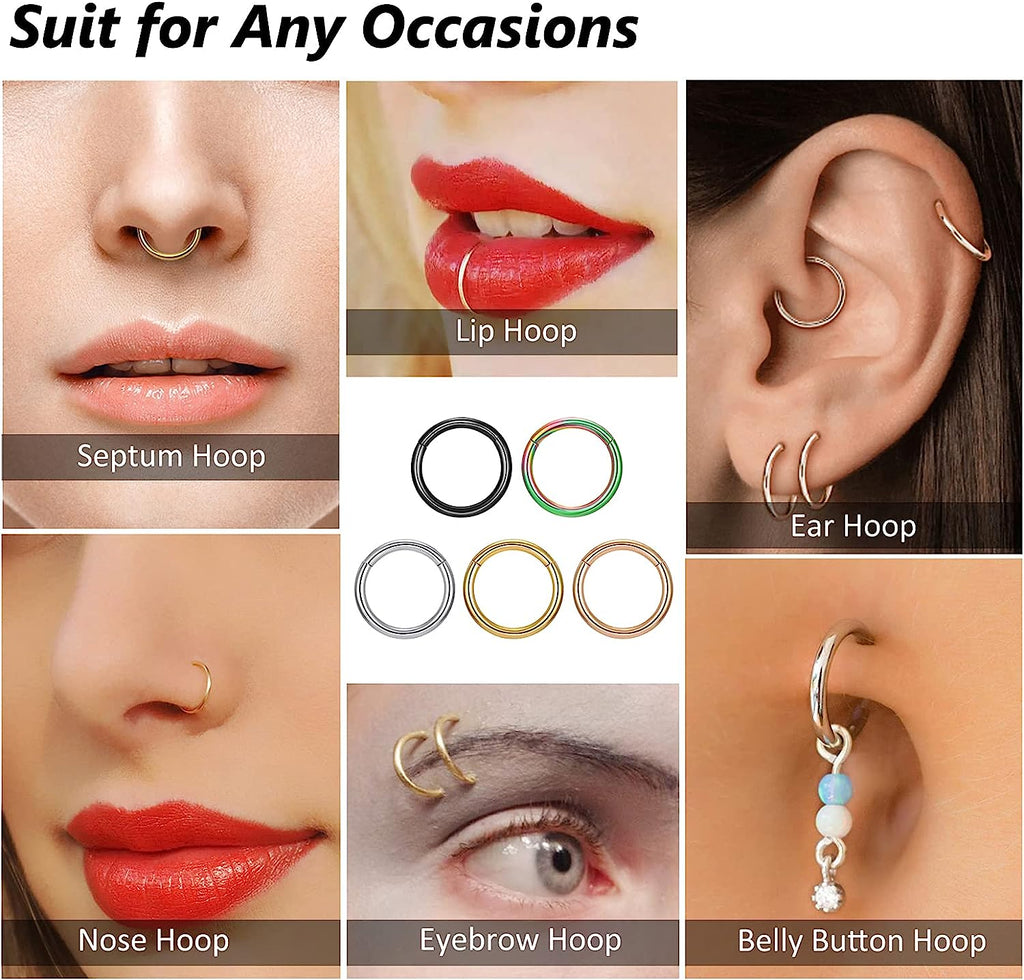  Surgical Stainless Steel Nose Ring Hoop 