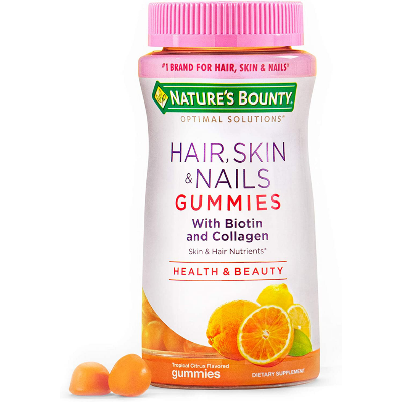 Nature's Bounty Hair, Skin & Nails with Biotin and Collagen, 80 Count, Orange