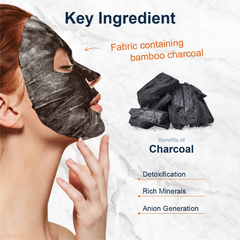 Deep Purifying Black O2 Bubble Mask, Charcoal Sheet Mask for Brightening