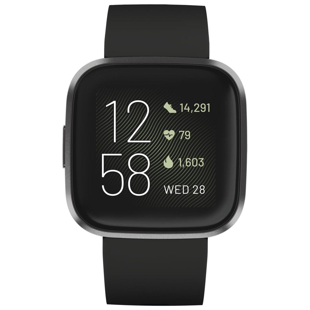 Versa 2 Health & Fitness Smartwatch - Black/Carbon Aluminum