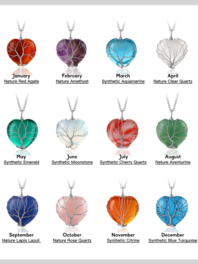 Tree of Life Crystal Heart Pendant & Necklace