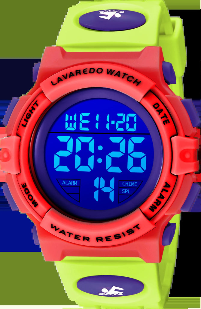 Boy's Digital Sport Outdoor Waterproof LED Wrist Watch with Stopwatch