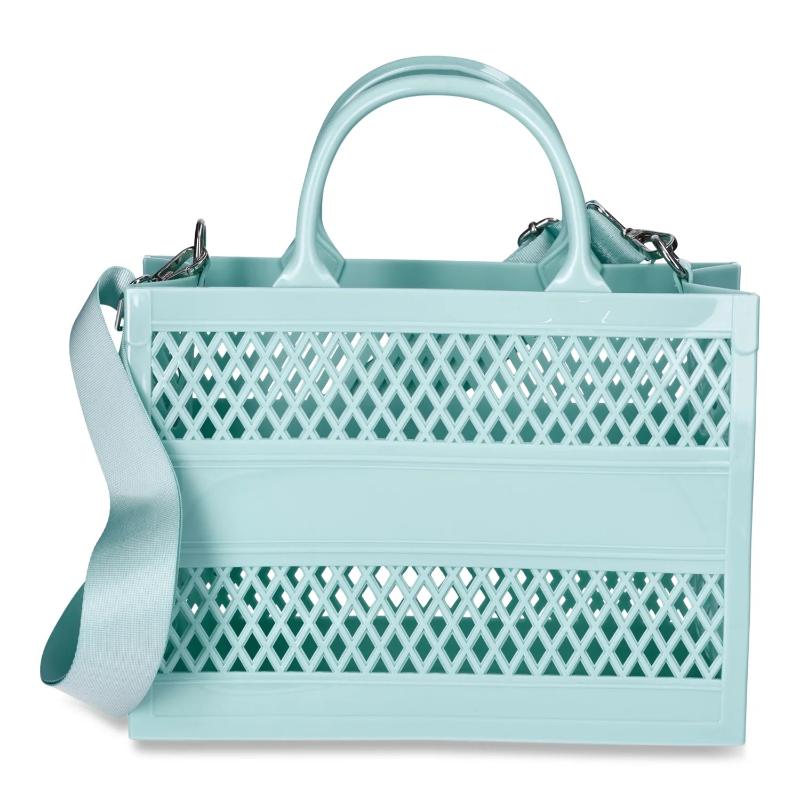 Women's Lattice Jelly Tote Bag with Shoulder Strap