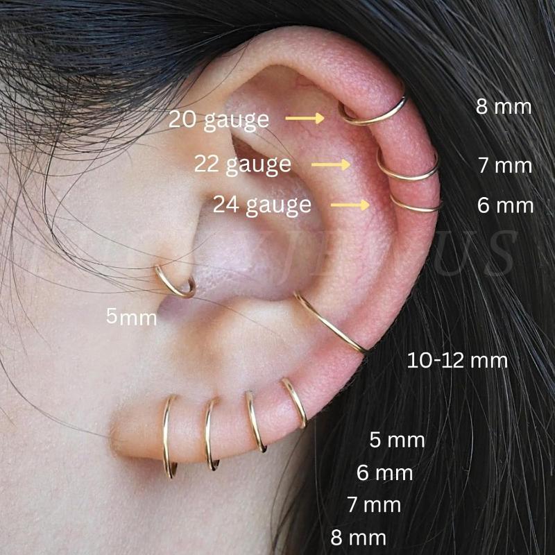 Small Hoop Earrings for Cartilage Nose, Tiny & Thin 