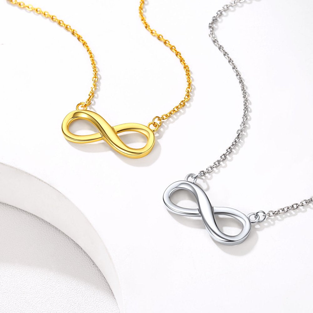 Women Infinity Necklace 925 Sterling Silver Pendant Necklace Jewelry Birthday Christmas Gift