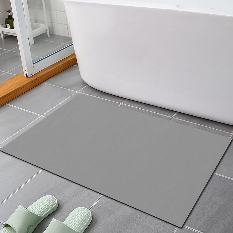 Thin Diatomaceous Earth Bath Mat, Non Slip Quick Dry Super Absorbent Washable Shower Mat Bathroom Floor Mat