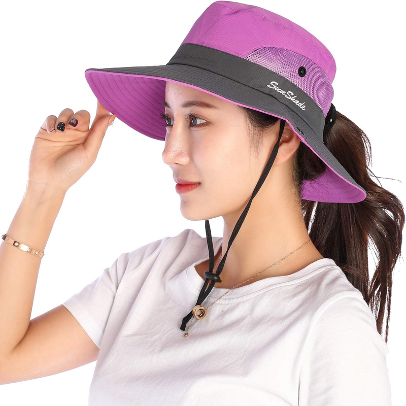 Wide Brim Bucket Mesh Boonie Hat - UV Protection