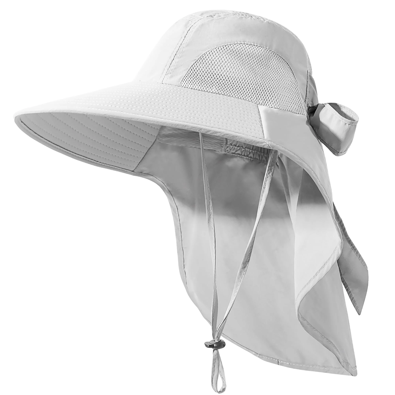 Women's Nylon UPF Protection Sun Hat - Fishing Bucket Hat with Neck Flap