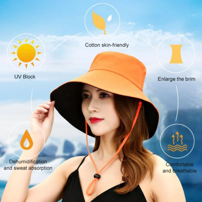 Women's Wide Brim Sun Hat - Foldable UV Protection Bucket Hat