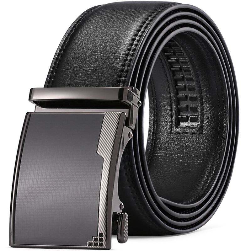 Men's Leather Belt - Automatic Ratchet - Trim to Fit