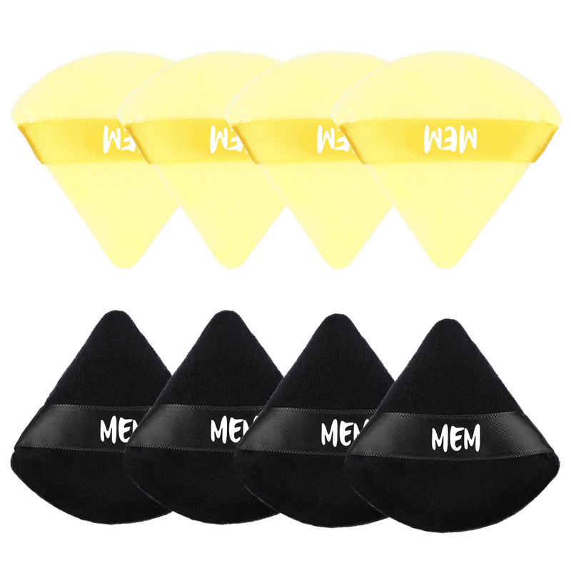 8 Pack Triangle Powder Puff For Make Up Application - Wet or Dry Use Beauty Sponge