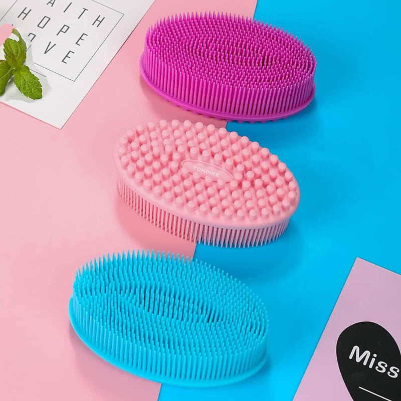 Set of 3 Silicone Body Scrubber Loofahs for Exfoliating