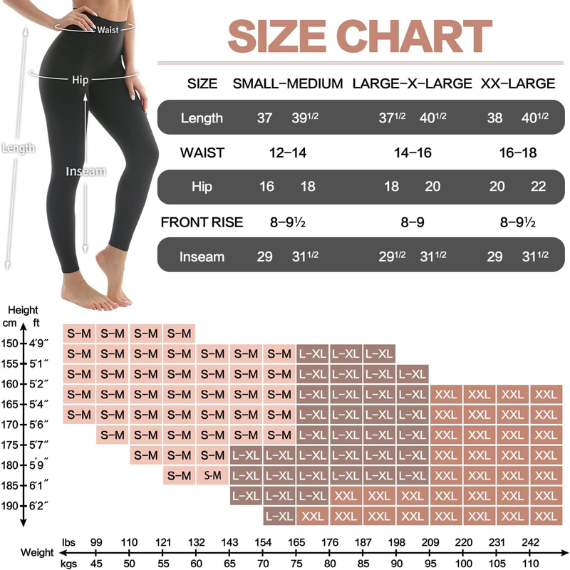 Women's 4 Pack Leggings - High Waisted Tummy Control No See-Through Yoga Pants