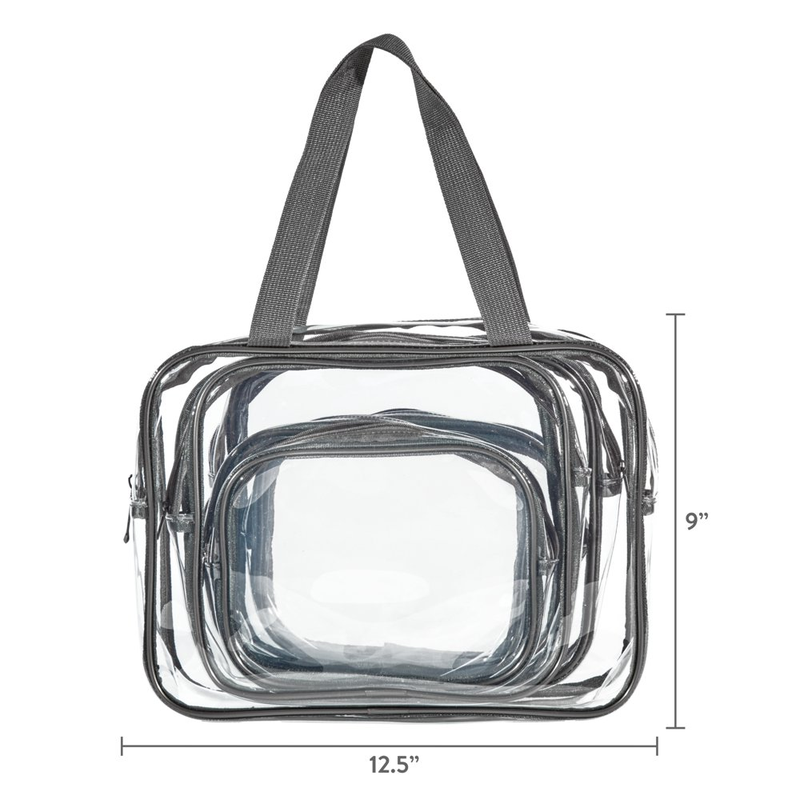 6-Piece PVC Cosmetic Makeup Bag Set, Clear