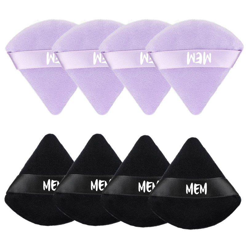 8 Pack Triangle Powder Puff For Make Up Application - Wet or Dry Use Beauty Sponge