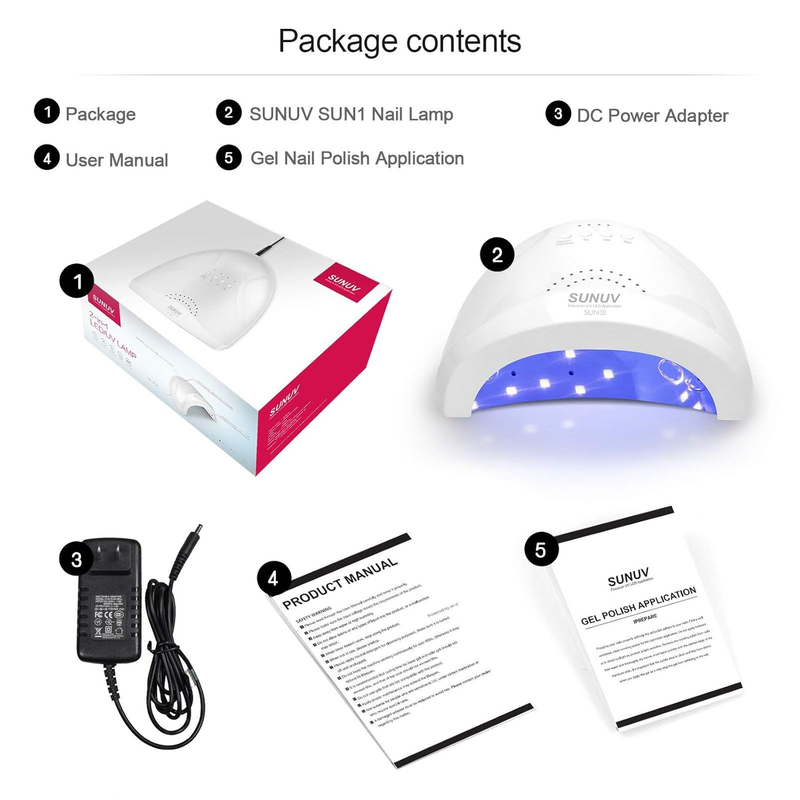 UV LED Nail Lamp - 8W UV Dryer with 3 Timers