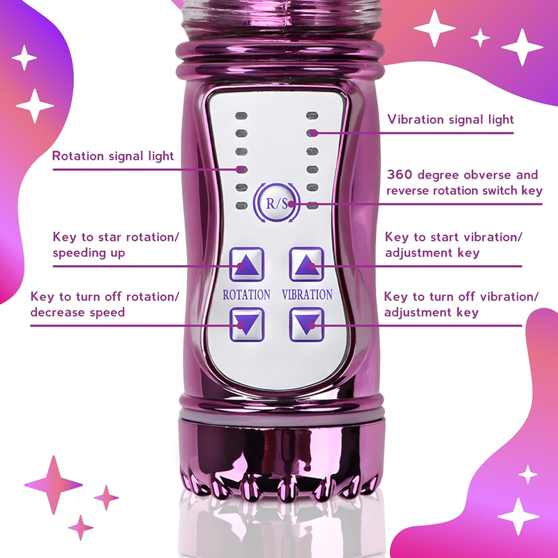 Female Clitoral Vaginal Stimulator G Spot Vibrator - 3 Rotating Thrust Modes 