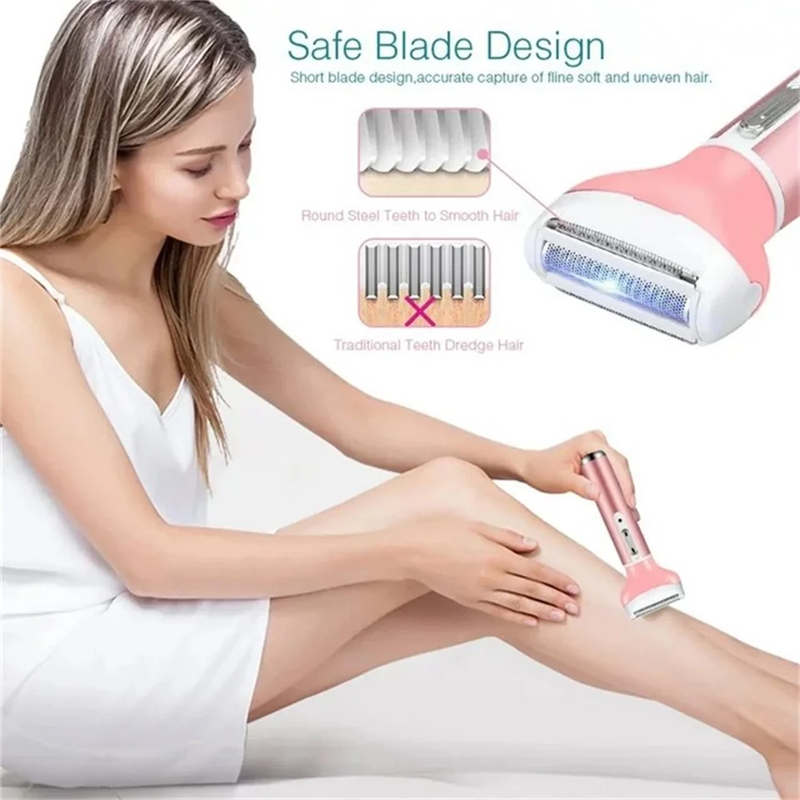 4 in 1 Cordless Electric Rechargeable Epilator Ladies Painless Shaver Trimmer