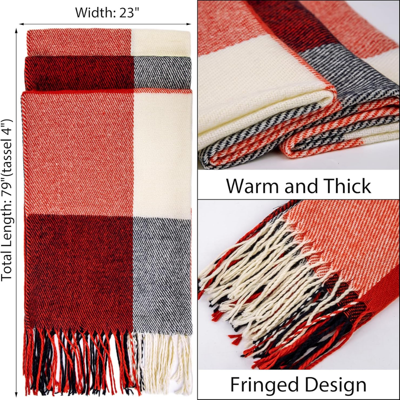  Women's Scarf - Long Plaid Warm Lattice Scarves