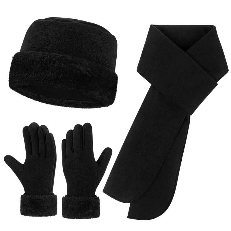 Women's Beanie Hat, Scarf & Gloves Set 