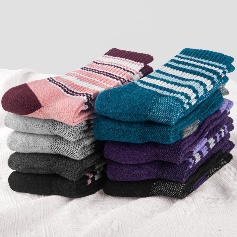 10 Pairs Warm Wool Socks - Thick Knit Thermal Boot Crew 