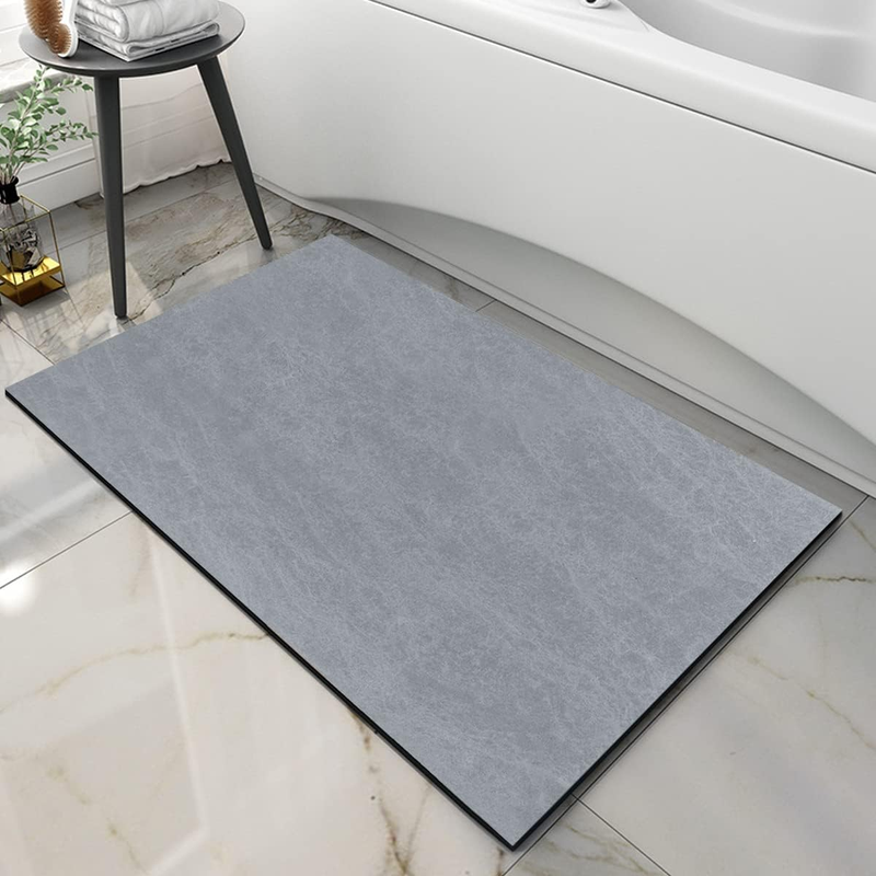 Thin Diatomaceous Earth Bath Mat, Non Slip Quick Dry Super Absorbent Washable Shower Mat Bathroom Floor Mat