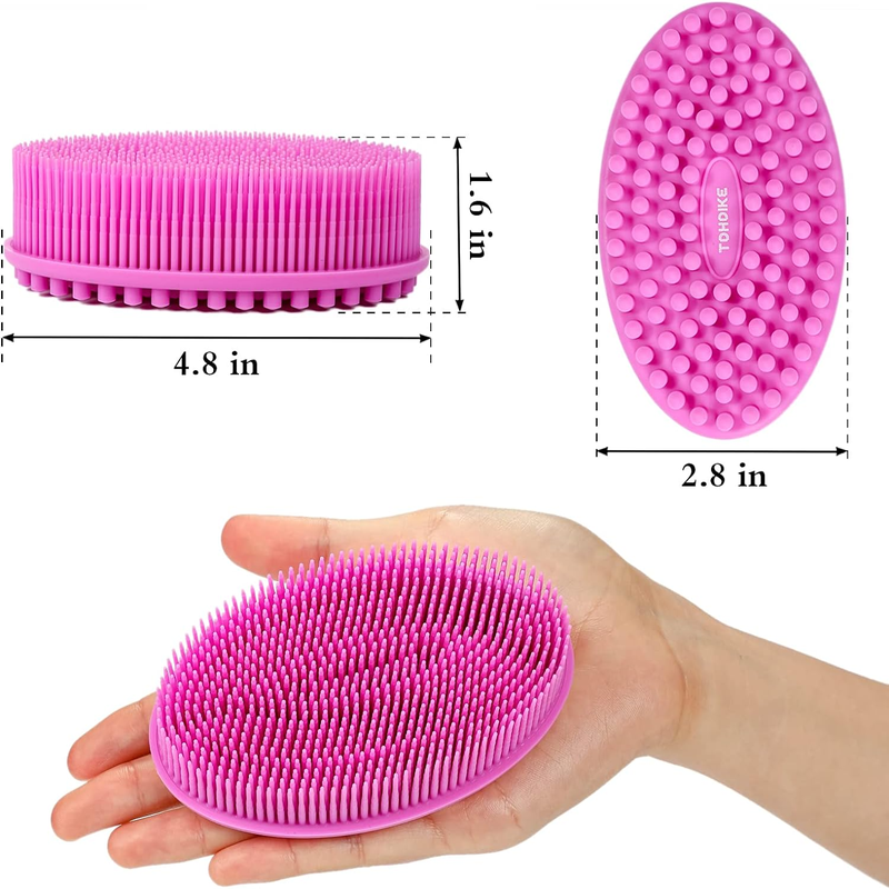 Set of 3 Silicone Body Scrubber Loofahs for Exfoliating