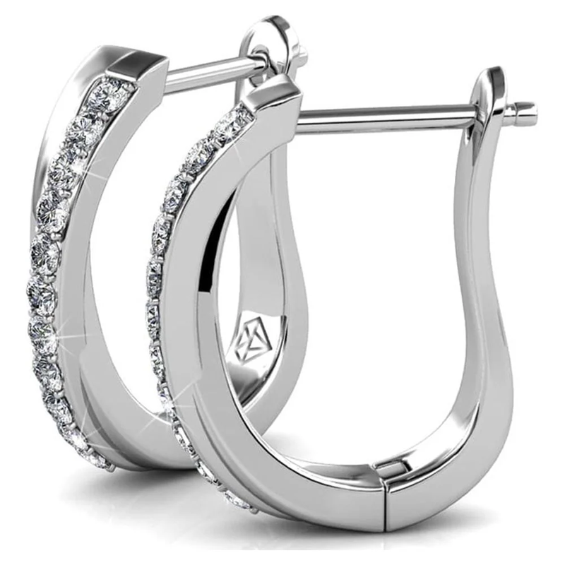 18k Gold Plated Hoop Earrings with Swarovski Crystals