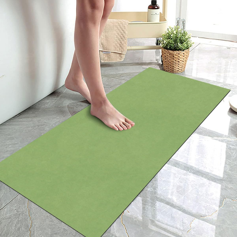 Thin Diatomaceous Earth Bath Mat, Non Slip Quick Dry Super Absorbent Washable Shower Mat Bathroom Floor Mat