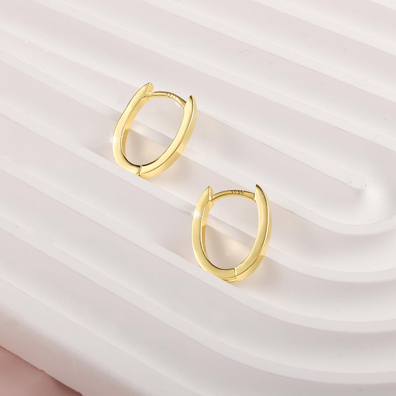 14K Gold Plated 925 Sterling Silver Post Earrings - Hypoallergenic