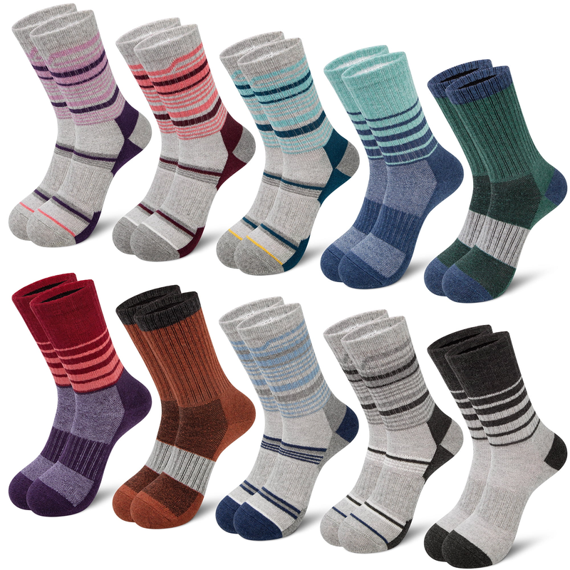 10 Pairs Warm Wool Socks - Thick Knit Thermal Boot Crew 