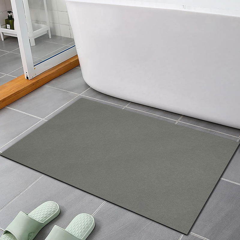 Thin Diatomaceous Earth Bath Mat, Non Slip Quick Dry Super Absorbent Washable Shower Mat Bathroom Floor Mat