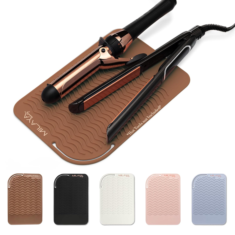  Silicone Heat Resistant Mat for Curling Irons, Flat Irons, and Makeup Tools