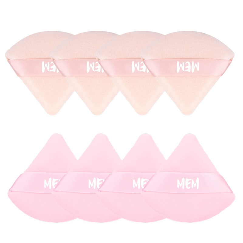 8 Pack Triangle Powder Puff For Make Up Application - Wet or Dry Use Beauty Sponge