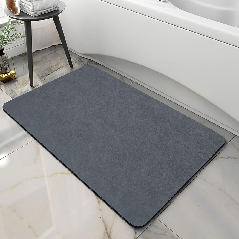 Thin Diatomaceous Earth Bath Mat, Non Slip Quick Dry Super Absorbent Washable Shower Mat Bathroom Floor Mat