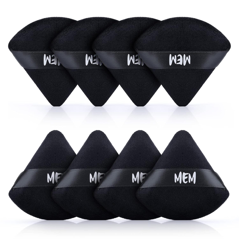 8 Pack Triangle Powder Puff For Make Up Application - Wet or Dry Use Beauty Sponge