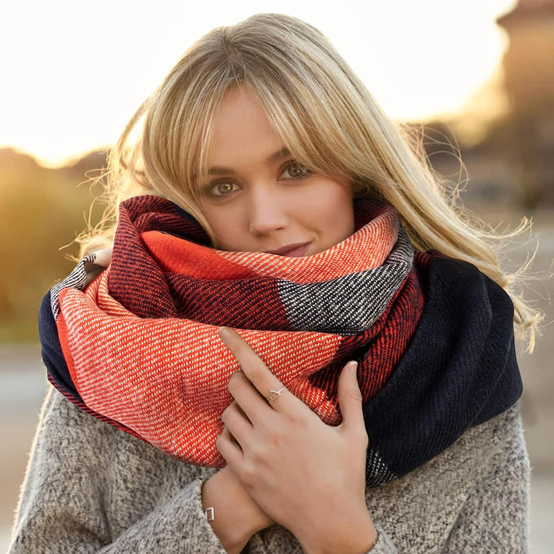  Women's Scarf - Long Plaid Warm Lattice Scarves