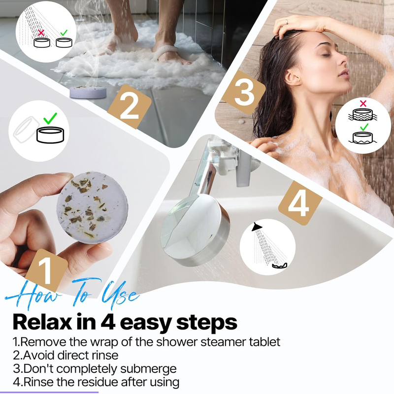 8 Pack Shower Steamers - Aromatherapy with Natural Essential Oils