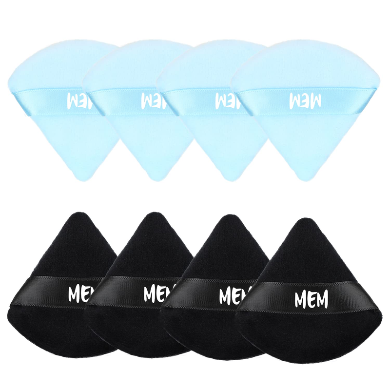 8 Pack Triangle Powder Puff For Make Up Application - Wet or Dry Use Beauty Sponge