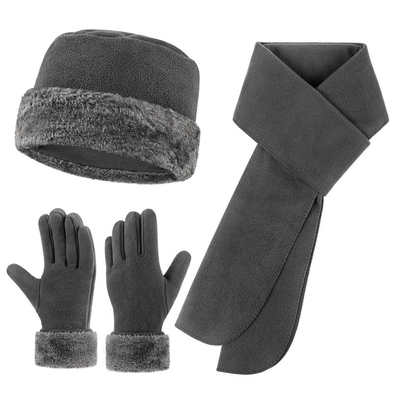 Women's Beanie Hat, Scarf & Gloves Set 