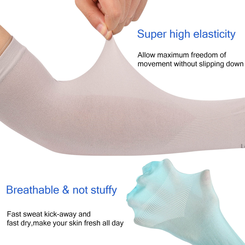 12 Pairs UV Sun Protection Cooling Arm Sleeves, Sun Protective Compression Sleeves with Thumb Hole