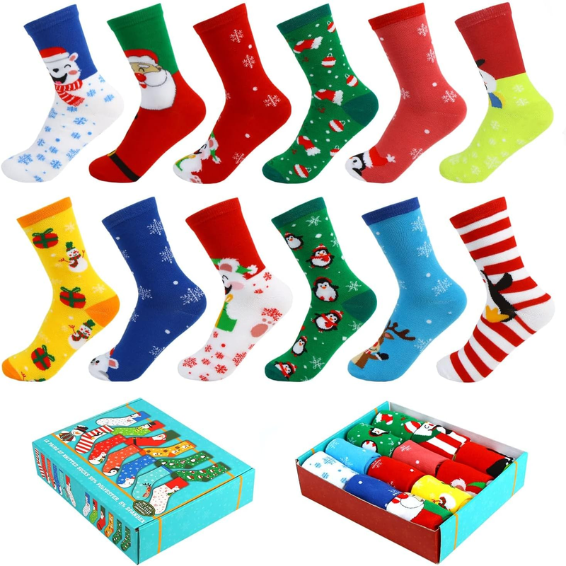 12 Pairs Funny Christmas Socks