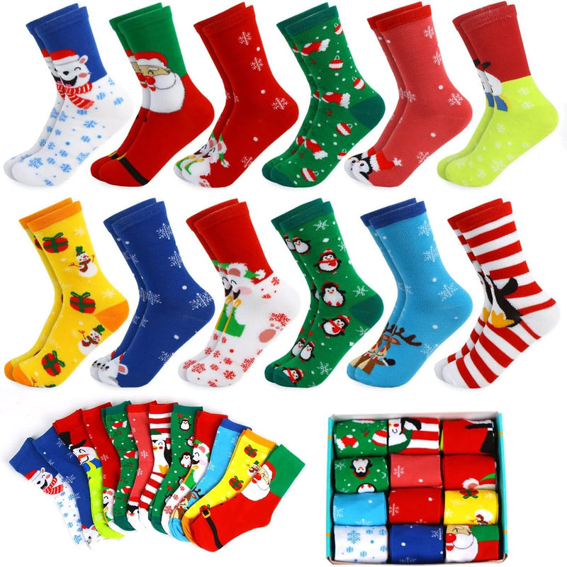 12 Pairs Funny Christmas Socks